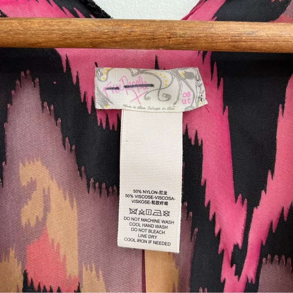 Free People Dripping Velvet Burnout Kimono Tassel Fringe OS - Picture 8 of 9